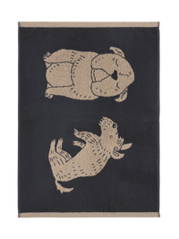 70553-5554-01-12; Finlayson KOIRUUKSIA Käsipyyhe Tummanharmaa / Beige / 50x70 cm