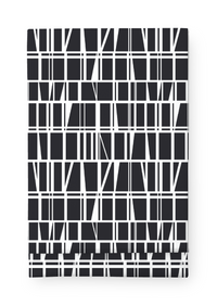 80410-3435-01-06; Finlayson Coronna Pöytäliina Musta / Valkoinen / 145x145 cm