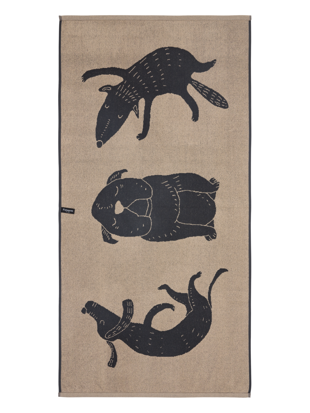 70554-5556-01-06_1; Finlayson KOIRUUKSIA Kylpypyyhe Tummanharmaa / Beige / 70x140 cm