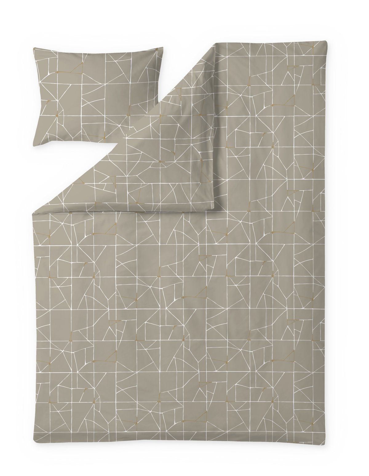 60712-5133-02-06; Finlayson Loisto Satiinipussilakanasetti Beige / Valkoinen / 150x210 + 50x60 cm