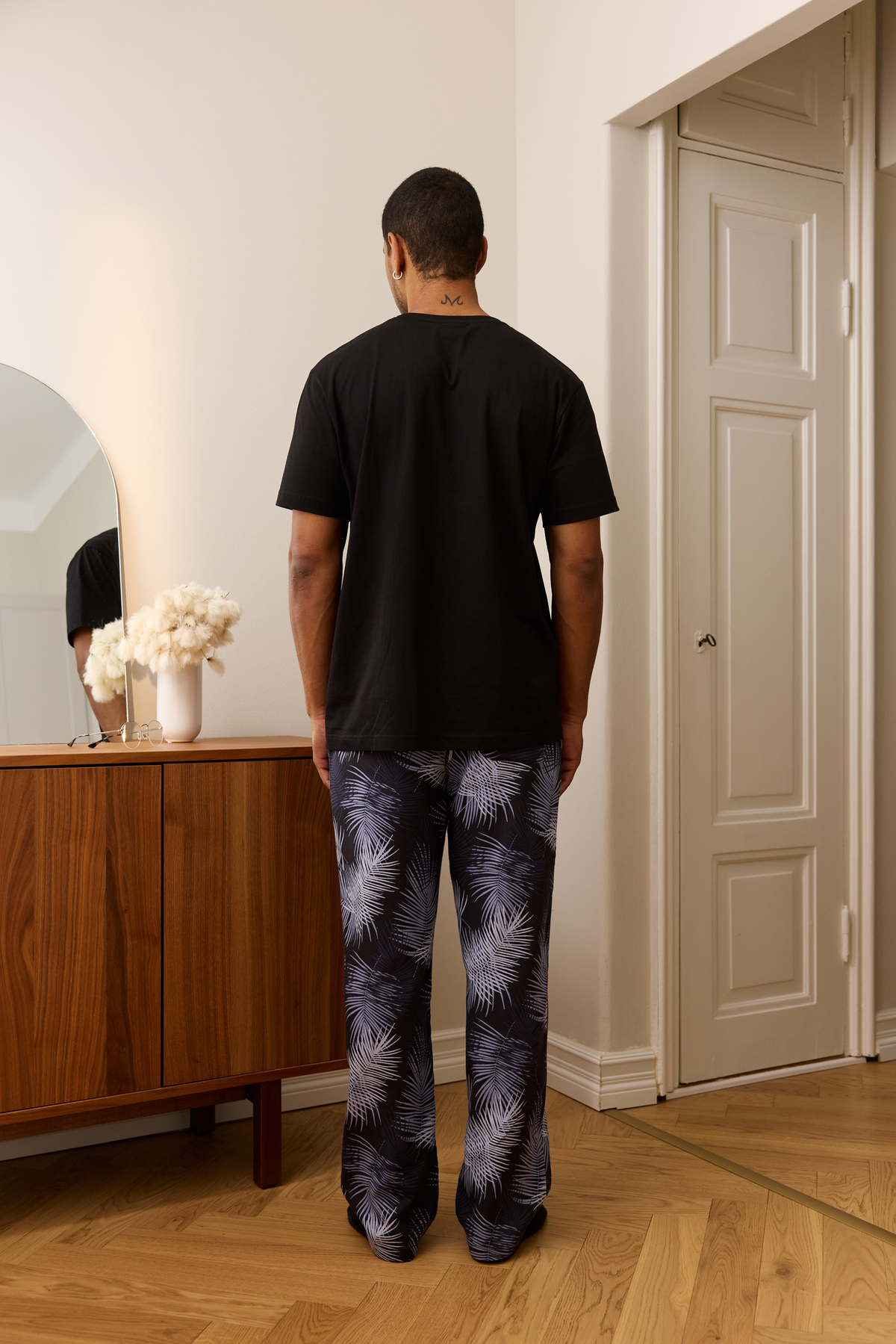FM10001-961-XXL_5; Finlayson Palma Pyjama Musta / Sininen / XXL 