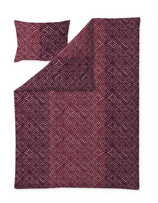 60712-4594-01-06; Finlayson Elektra Satiinipussilakanasetti Viininpunainen / 150x210 + 50x60 cm 