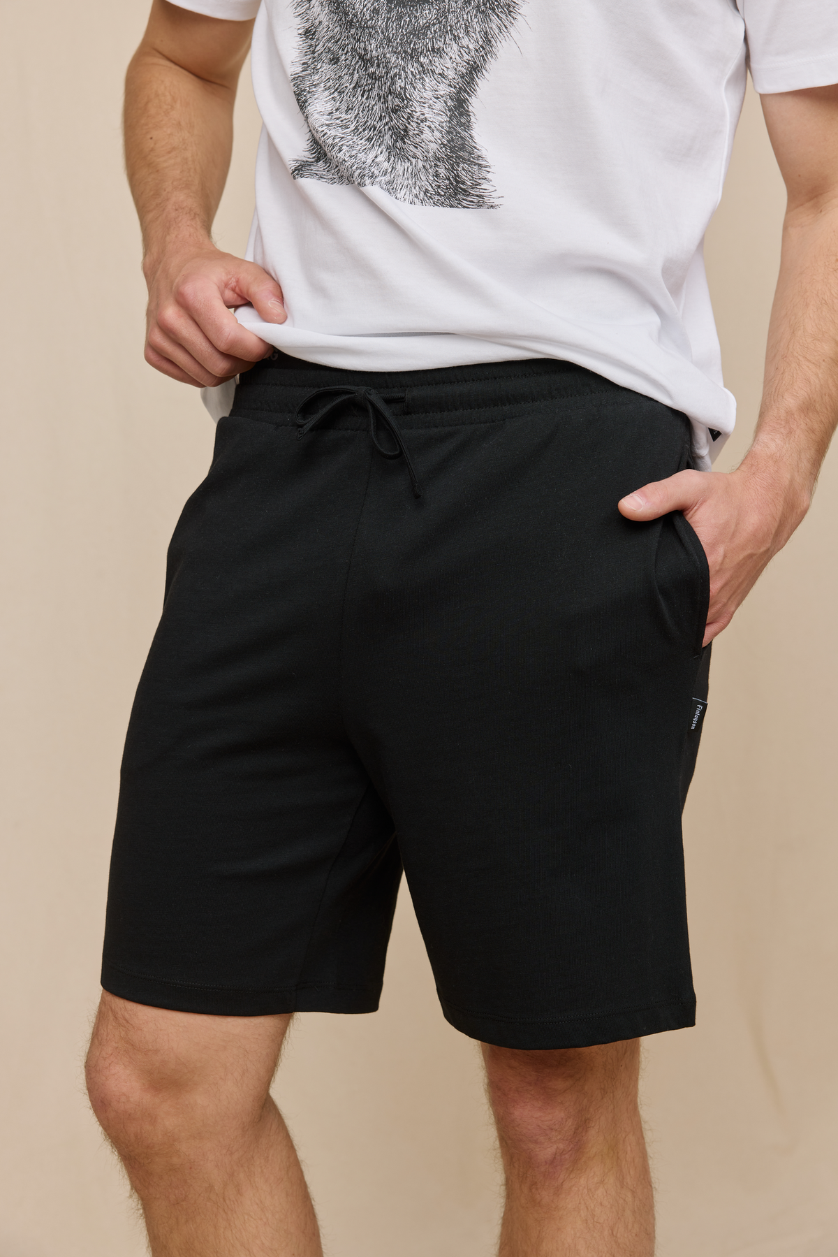 FM10004-991-XXL_3; Finlayson Kettu Shortsipyjama Mustavalkoinen / XXL 