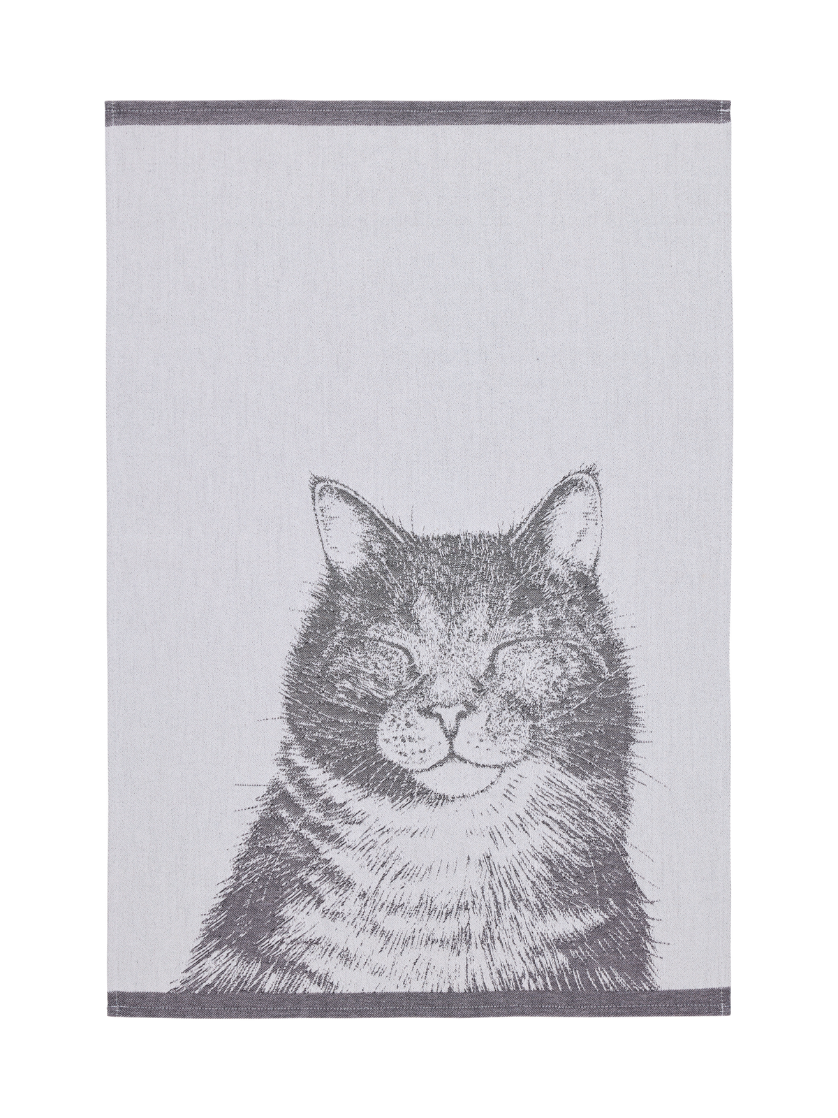 70940-5393-01-10; Finlayson Kissa Keittiöpyyhe Musta / Valkoinen / 50x70 cm 