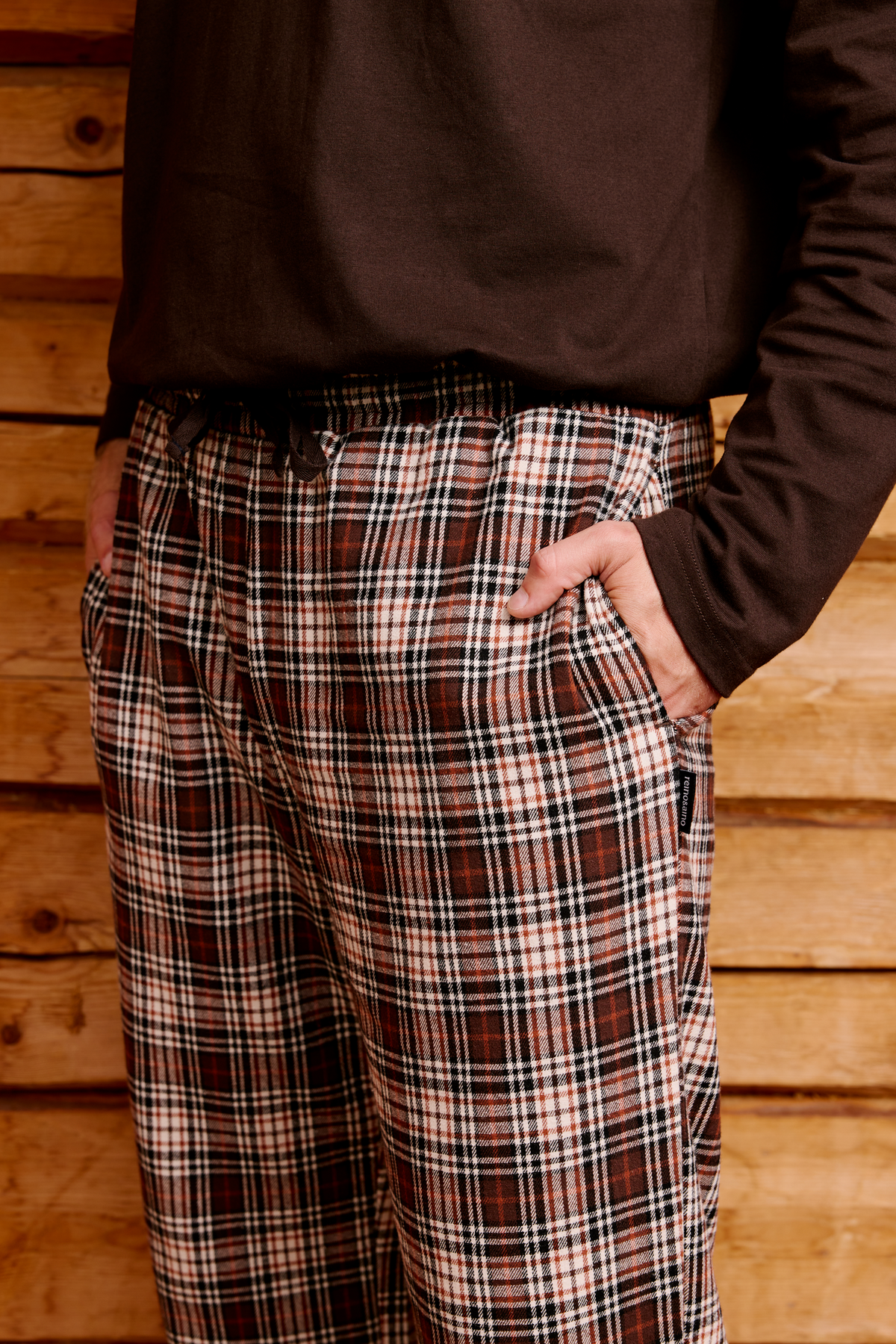 22751433002_2; Finlayson  Reino Flanellipyjamahousut Ruskea / M 