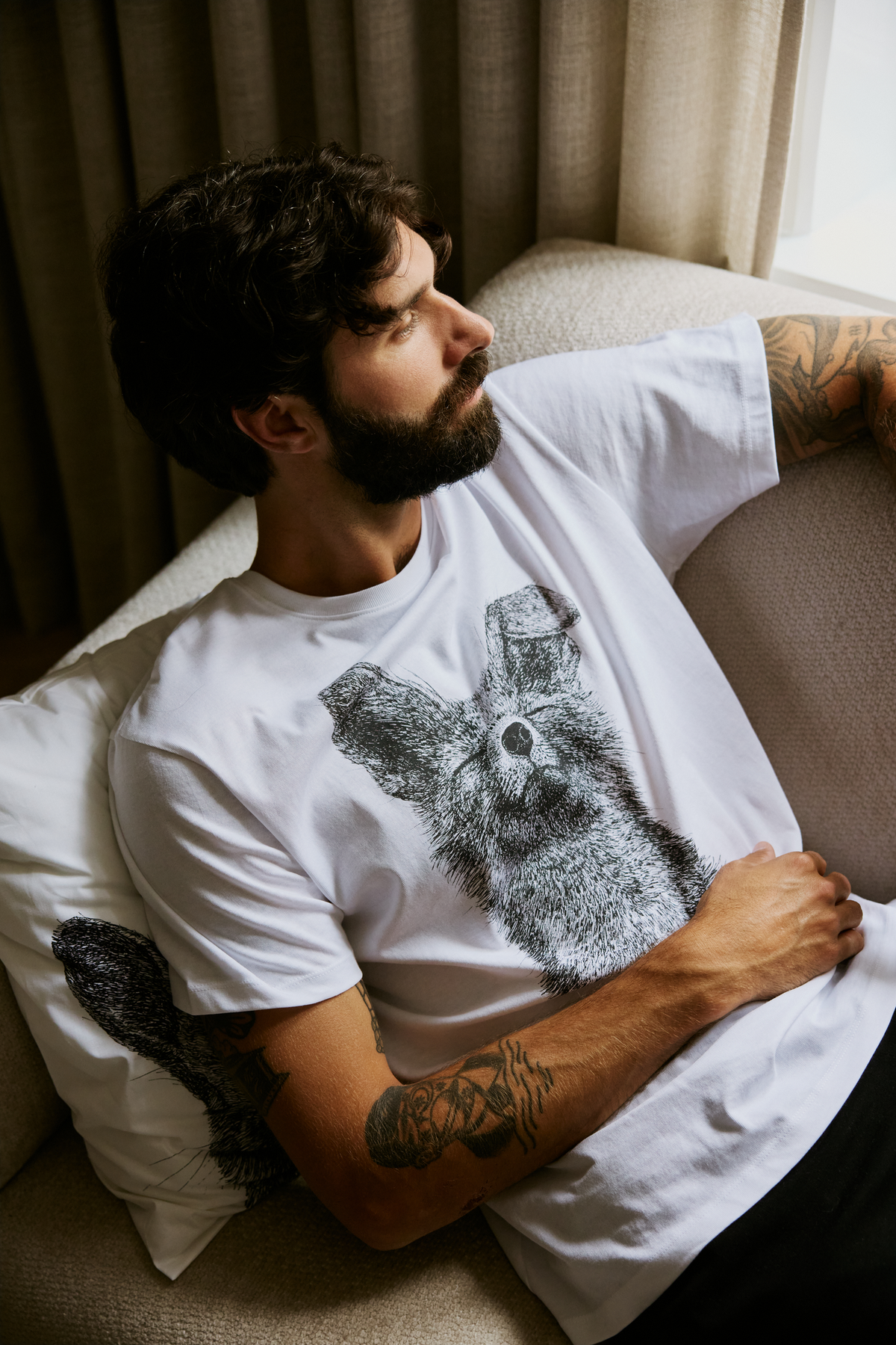 FM10004-991-XL_6; Finlayson Kettu Pyjama Mustavalkoinen / XL 