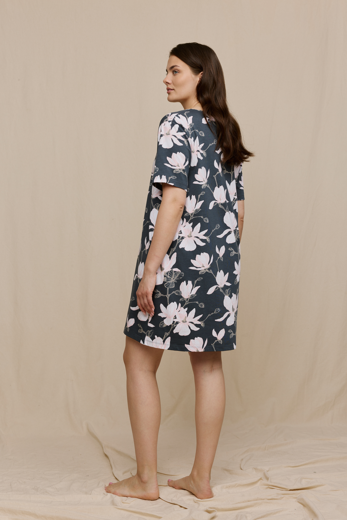FW15005-998-XS_2; Finlayson Magnolia Yöpaita Mustavalkoinen / XS 