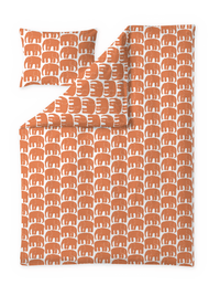 60652-4547-19-06; Finlayson FI Elefantti pussilakanasetti Valkoinen / Vaaleanoranssi / 150x210 + 50x60 cm