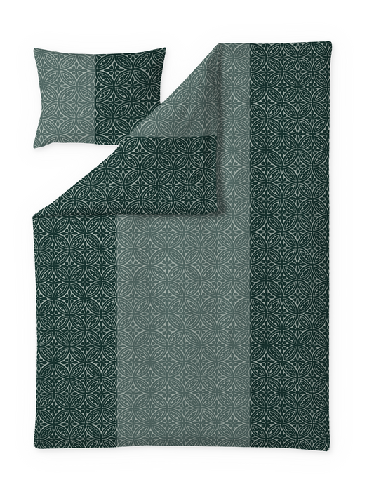 60712-4594-02-06; Finlayson Elektra Satiinipussilakanasetti Vihreä / 150x210 + 50x60 cm 