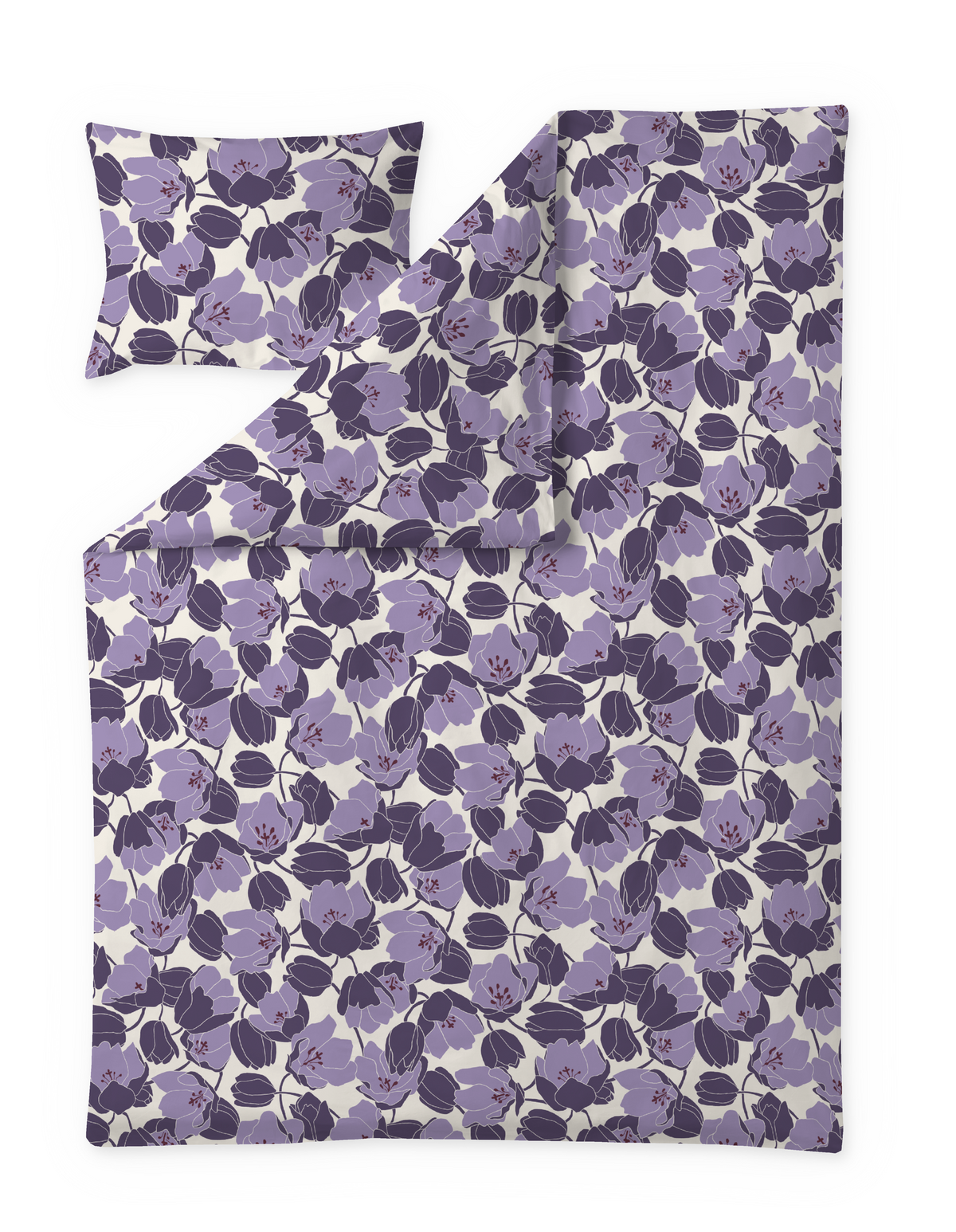 60712-5440-03-06_1; Finlayson MEENA Satiinipussilakanasetti Violetti / 150x210 + 50x60 cm 