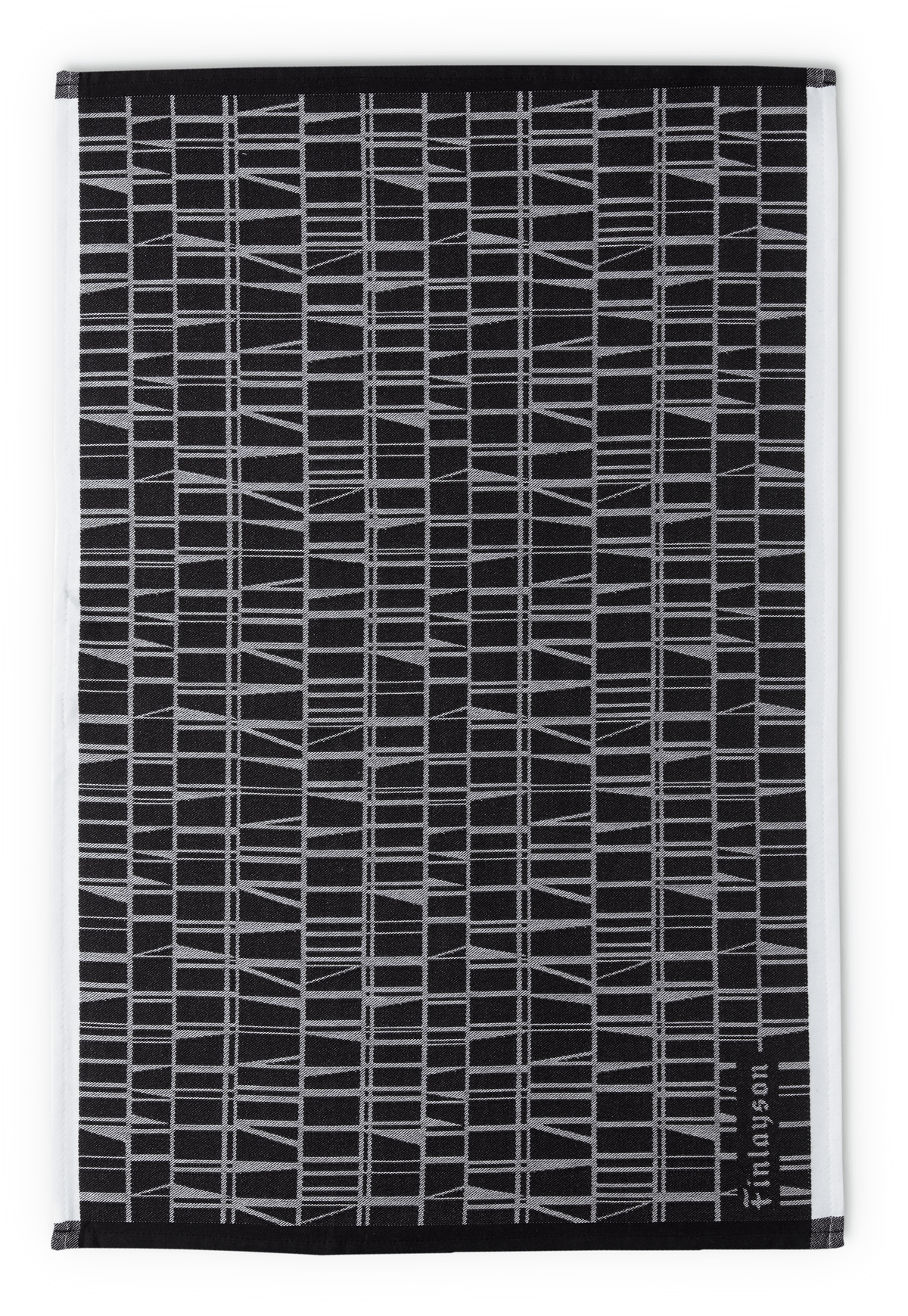 70910-3435-01-10; Finlayson Coronna keittiöpyyhe 2kpl Musta / Valkoinen / 50x70 cm