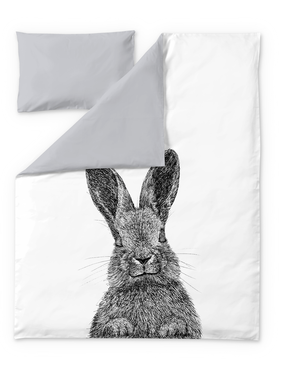 60662-5036-01-06; Finlayson Pupu pussilakanasetti Musta / Valkoinen / 120x160 + 40x60 cm