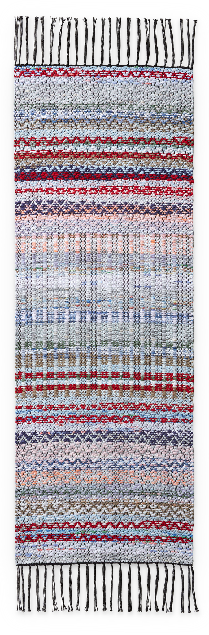 Finlayson - Kierrätetty Räsypala kierrätetty räsymatto Musta / Multi / 45x135 cm