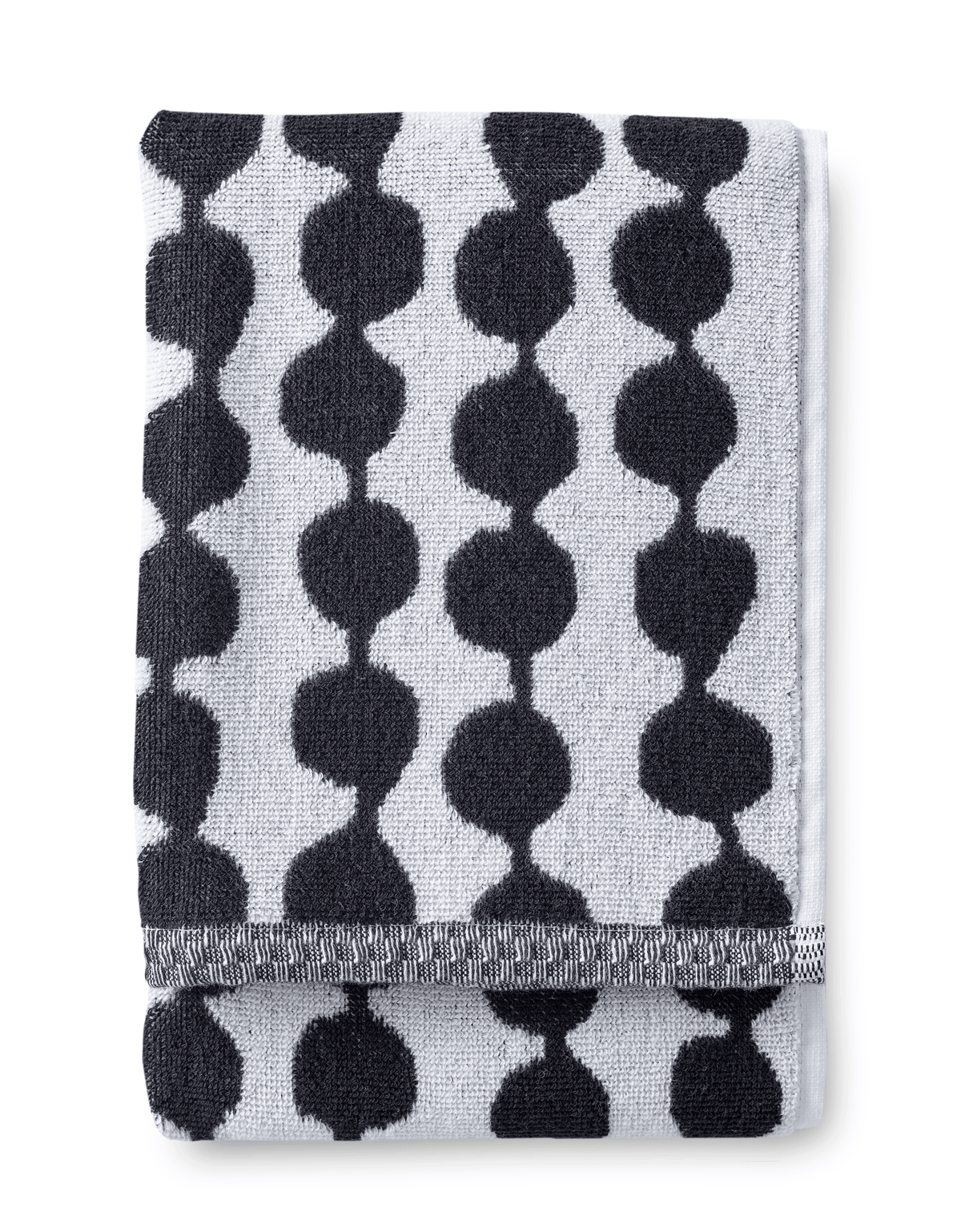 70073-4654-01-12; Finlayson Pampula pyyhe Musta / Valkoinen / 50x70 cm