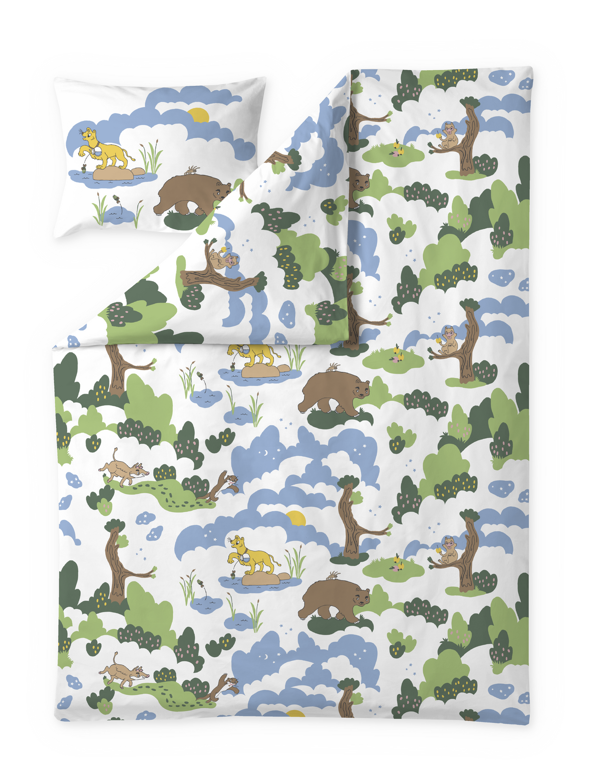 60552-5509-01-06; Finlayson Seikkailu Pussilakanasetti Monivärinen / 150x210 + 50x60 cm 
