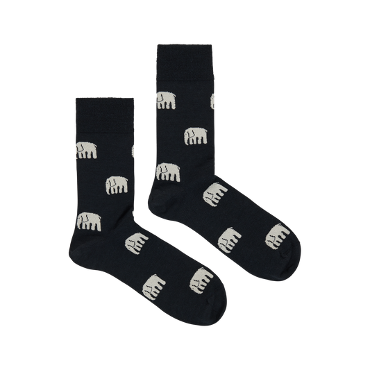 FM87001-991-4346; Finlayson Elefantti Miesten merinosukat Musta / Beige / 43-46 