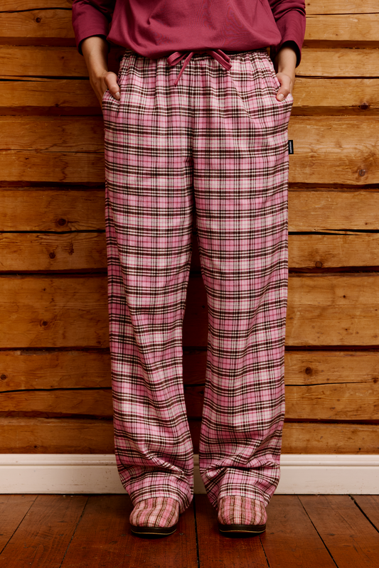 RW17004-431-XXL; RW17004-431-XL; RW17004-431-S; RW17004-431-M; RW17004-431-L; Finlayson Aino Aino Flanellipyjamahousut Vaaleanpunainen / L 