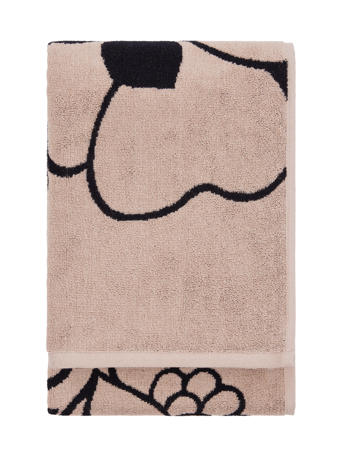 71079-5161-06-06NH; Finlayson Annukka Kylpypyyhe Beige / Musta / 70x150 cm 