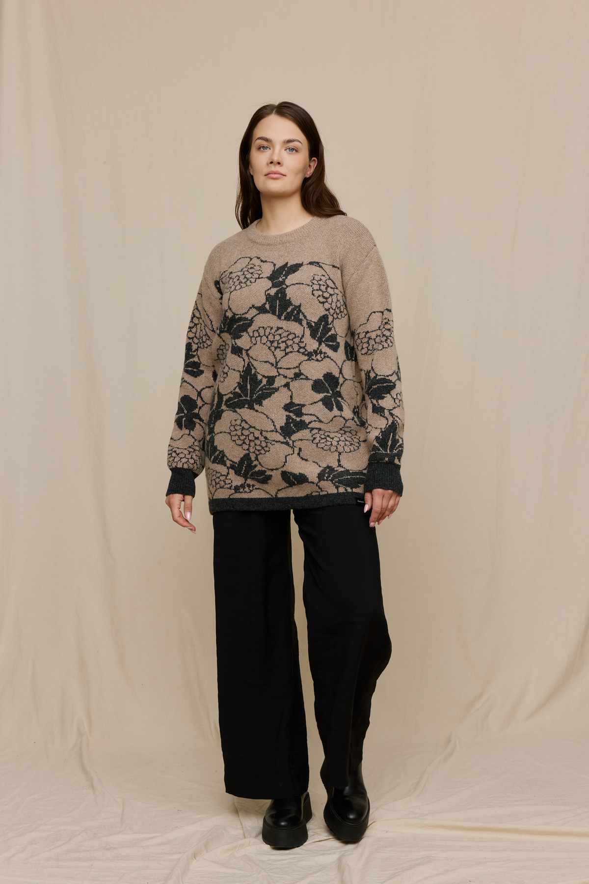 FW51006-198-XL_4; Finlayson Annukka Neule Beige / Harmaa / XL 