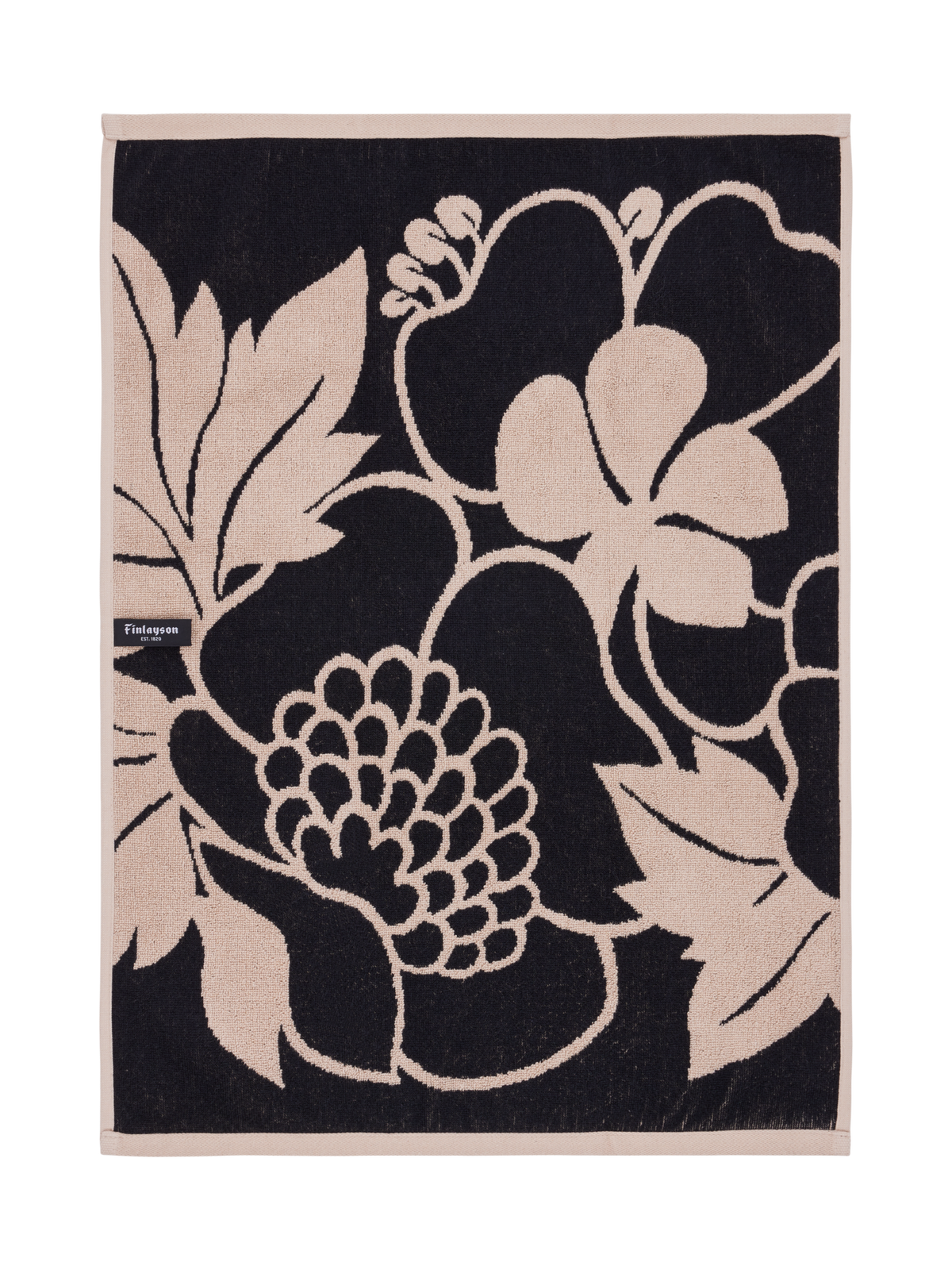 71078-5161-06-12NH_3; Finlayson Annukka Käsipyyhe Beige / Musta / 50x70 cm 