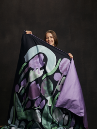 60712-5223-06-06; Finlayson Kumpula Satiinipussilakanasetti Violetti / Vihreä / Musta / 150x210 + 50x60 cm 